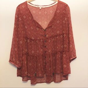 Jolt sheer bohemian top - Size S - New w/o tags